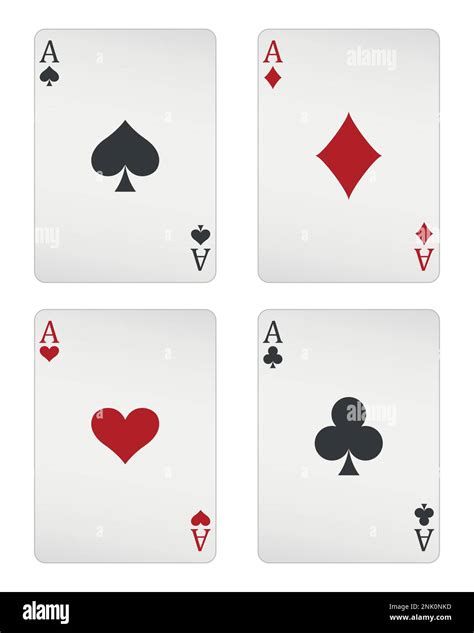 Playing Cards A Set Of Ace Cards Aces Of Hearts Spades Clubs And