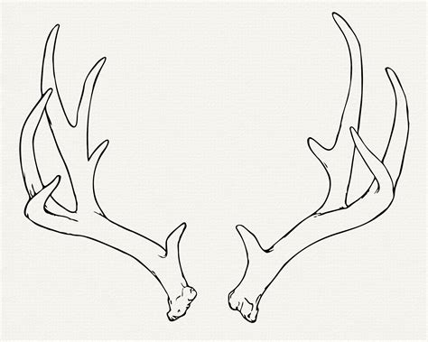 Antlers Svg Realistic Deer Antler Clip Art Cut File For Etsy