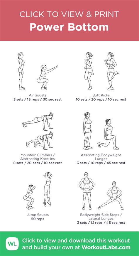 power bottom click to view and print this illustrated exercise plan created with