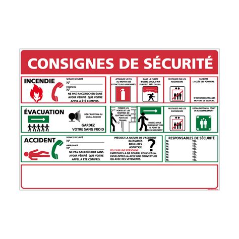 Panneau Consignes De Sécurité Et DÉvacuation Affichage Obligatoire