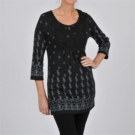 Shop La Cera Womens 34 Length Sleeves Tunic Top Free Shipping Today