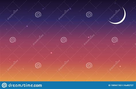 Abstract Night Blue Orange Starry Sky Stock Vector Illustration Of