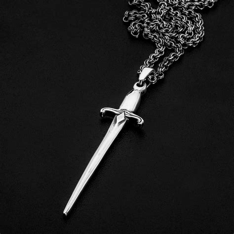 Silver Sword Necklace Sterling Silver Sword Pendant Warrior Etsy