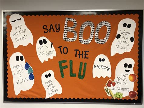 School Nurse Bulletin Board Boo To The Flu School Nurse Office