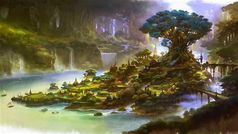 Video Game Final Fantasy Xiv Wallpaper Fantasy Landscape Fantasy