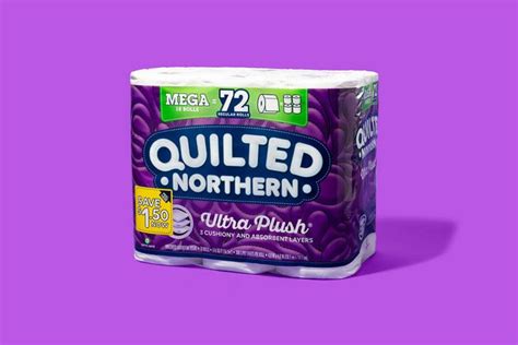 A Roll Of Toilet Paper With The Words Quilted Northern On It In Front