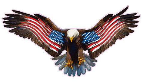 Bald Eagle Worn American Flag Decal Nostalgia Decals Patriotic Vinyl