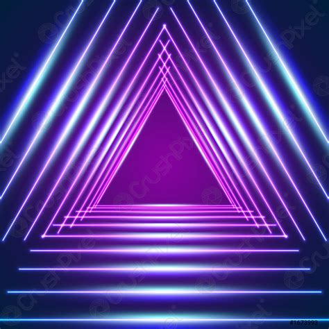 Bright Neon Triangle Lines Background Stock Vector Crushpixel