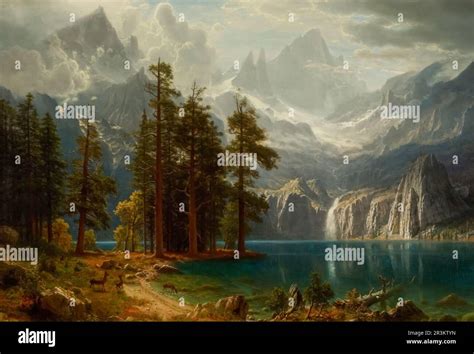 Sierra Nevada Painting By Albert Bierstadt Stock Photo Alamy