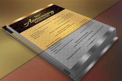 One Sheet Church Anniversary Program Word Publisher Template Inspiks