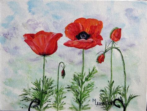 How To Paint A Poppy Colorado Poppies Acrylic Painting By