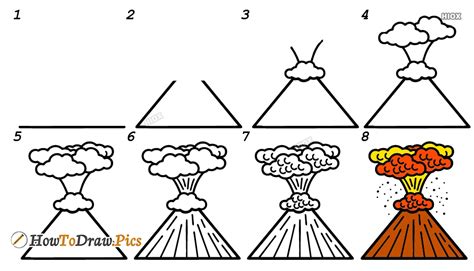 How To Draw A Volcano In A Few Easy Steps Drawing Images