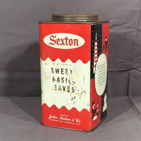 vintage sexton can advertising tin spice storage rustic etsy vintage decor spice storage