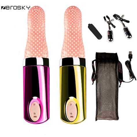Zerosky Silicone Tongue Vibration Sex Toys For Women Massager Jumping
