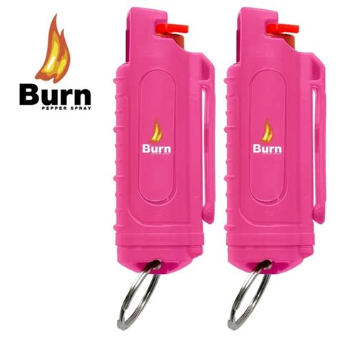 Burn Pepper Spray Maximum Strength Self Defense Security Keychain Pink