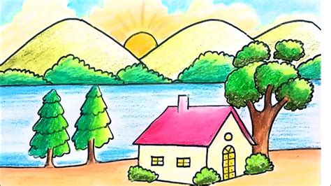 Simple Scenary Drawing For Kids Easy Scenery Drawing For Kids At