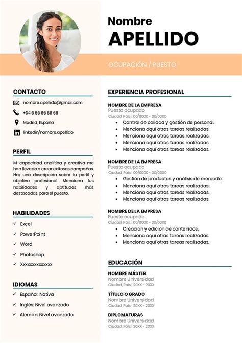 Modelo De Curriculum Vitae En Word Para Editar En Peru Curriculum Vrogue