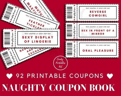 Sex Coupons Printable Naughty Voucher Book For Him Etsy