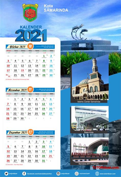 Hele året ugentlige og månedlige layouter. Desain Kalender Dinding 2021 dengan CorelDraw (Free CDR) - TUTORiduan.com
