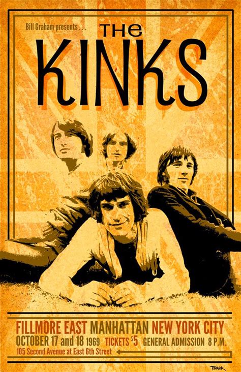 The Kinks New York Vintage Music Posters Concert Posters Tour Posters