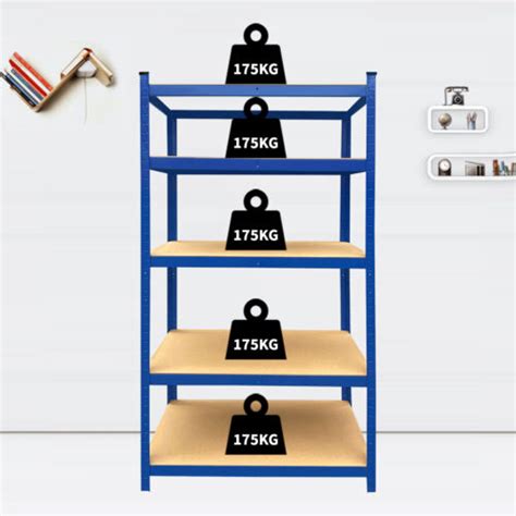 Garage Shelves Shelving 5 Tier Unit Racking Boltless Heavy Duty Storage Shelf 5060225635697 Ebay
