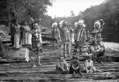 Group Portrait Of Native Americans Near Wisconsin Dells Photograph Wisconsin Historical