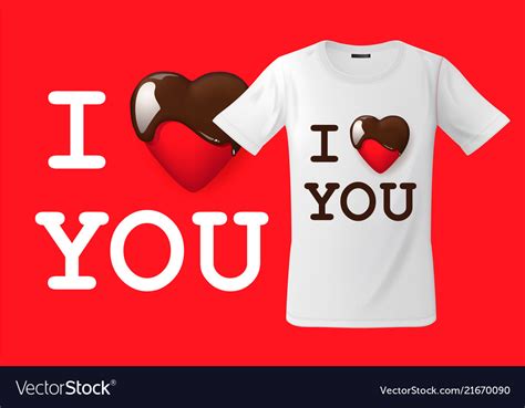I Love You T Shirt Design Modern Print Use Vector Image