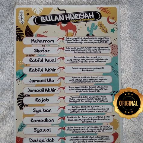 Poster Bulan Hijriyah Dan Sejarah Didalamnya Toko Muslim Title