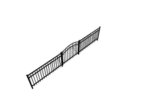 Freedom Concord 4 Ft H X 6 Ft W Black Aluminum Spaced Picket Flat Top
