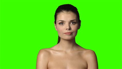 Sexy Woman On Green Screen Showing Stock Footage Video 100 Royalty