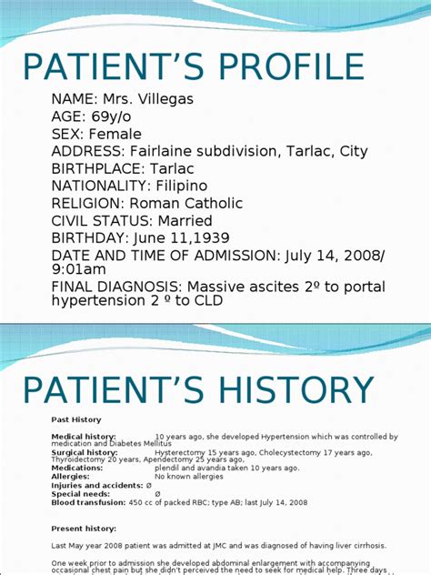 Patient Profile And History