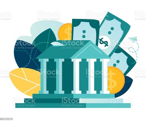 Vector Flat Illustration Bank Building On A White Background Bank
