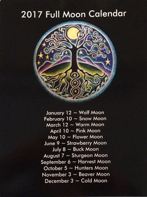 Full Moon Calendar Tree Of Life Mandala By Soularteeclectica