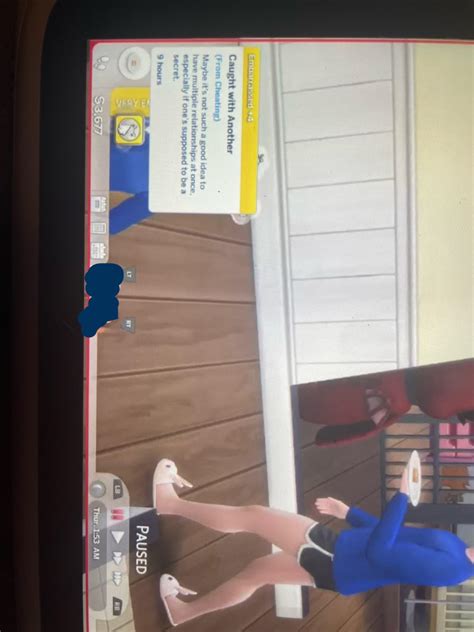 Why is my Sim embarrassed for cheating? (He did not cheat at all