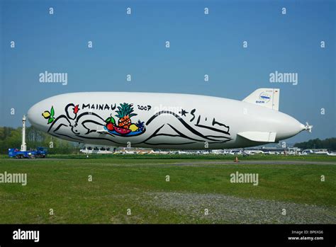 Airship Dirigible Zeppelin Nt With Stefan Szczesnys Paint On Side Parked On Friedrichshafen