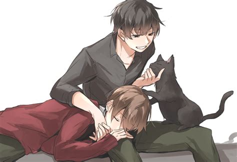 Brunette Yaoi Anime Anime Boys Cats Black Hair