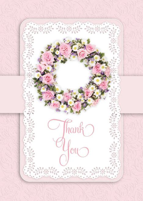 Pink Rose Sympathy Wreath Thank You Card Ad Sponsored Rose Pink