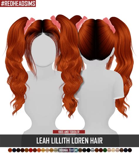 Leah Lillith Loren Hair Kids And Toddler Version Redheadsims Cc