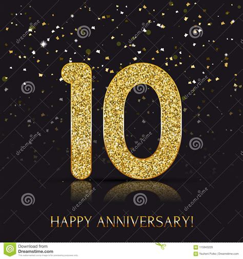 10-years-happy-anniversary-banner-with-gold-elements-stock-vector