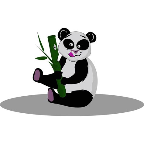 Cute Panda Eating Bamboo Vector Illustration 655361 Vector Art At Vecteezy