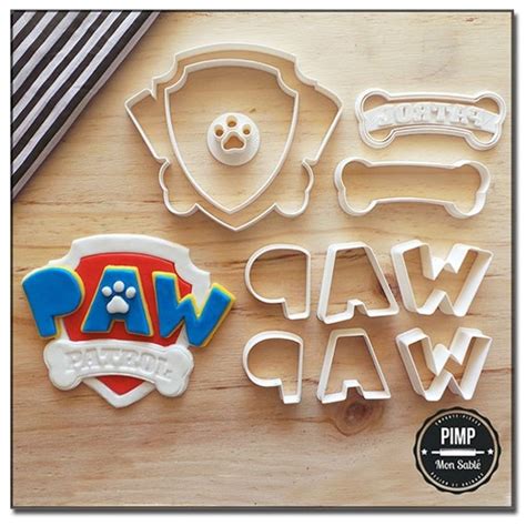 Cookie Cutter 3d Paw Patrol Logo Set Fondant By Pimpmonsable