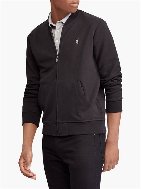 Polo Ralph Lauren Double Knit Bomber Jacket Black At John Lewis And Partners