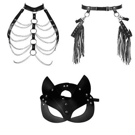 Mogloves Bdsm Bed Love Set Leather Bondage Set Collar Mask Female Erotic Sex Toys Couples Adult
