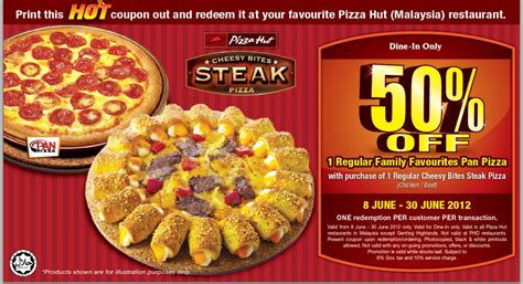 ***c04 to order combo meal consisting of 1x regular favourite pizza, 2x pepsi can drinks , 2x mushroom soups only for myr25, applicable for all users and has no redemption limit. I Love Freebies Malaysia: Discount Vouchers > Pizza Hut 50 ...