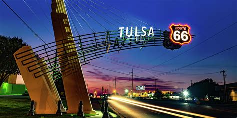 Tulsa Oklahoma Route 66 Western Gateway Arch Panorama Photograph By