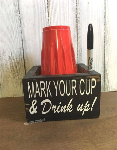 Solo Cup Holder With Marker Mark Your Cup And Drink Up Etsy
