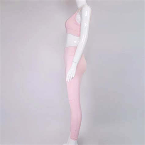 2021 Pink High Waist Activewear Sets Hot Joga Pants Leggings Yoga Shirt Top Leggins Fitness