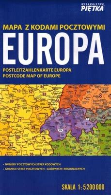 EUROPA KODOWA MAPA PODKŁADKA KODY POCZTOWE Piętka 11724031964