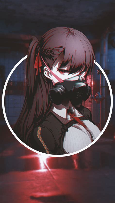 Original Anime Girl With Headphones And Mask 3d Wallpaper