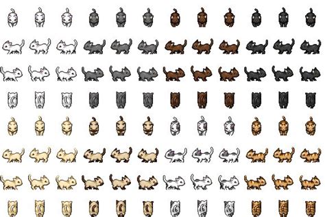 Re Colored Cats Sprite Rpg Tileset Free Curated Assets For Your Rpg